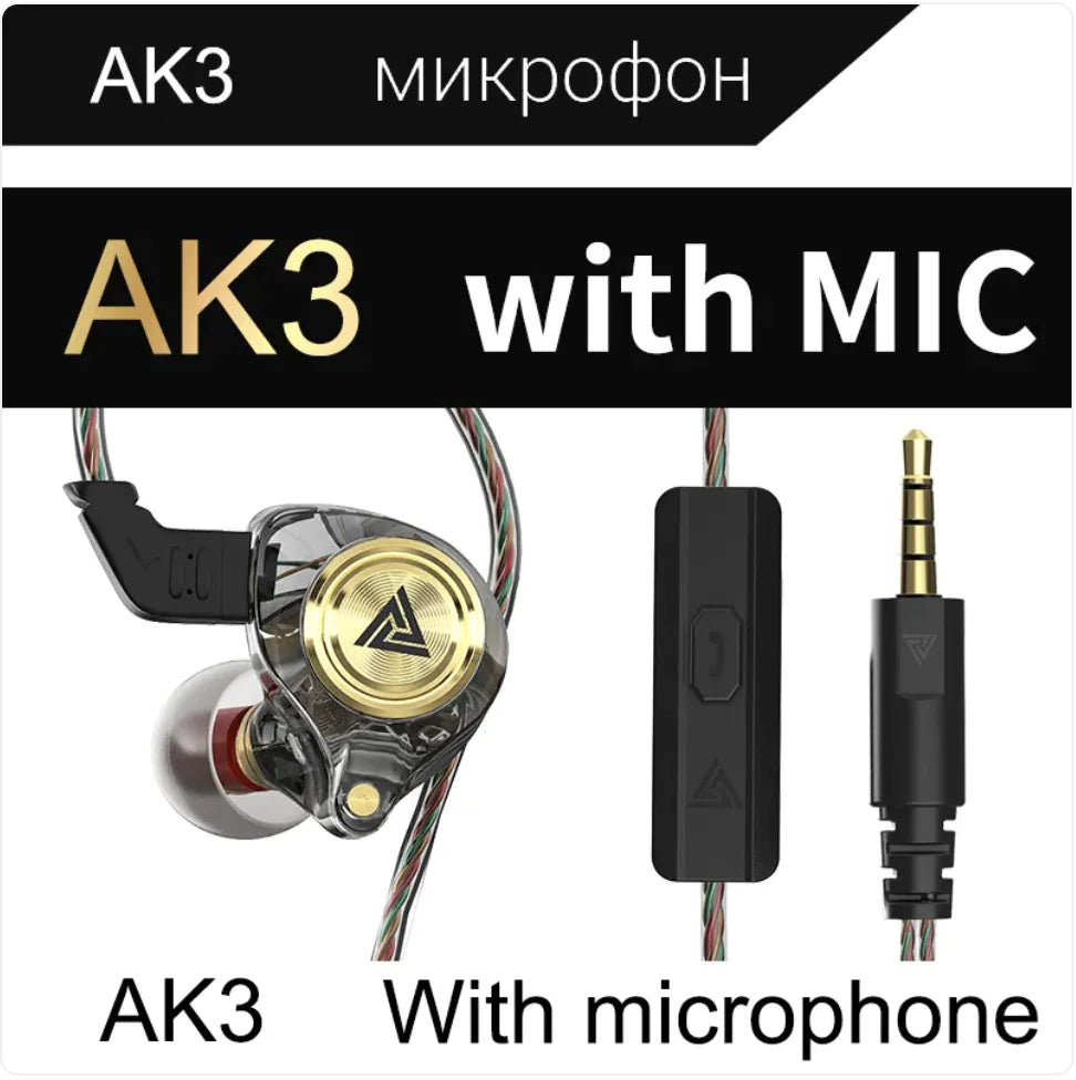 QKZ AK3 Wired In-Ear Stereo Earphones