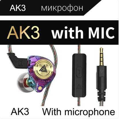 QKZ AK3 Wired In-Ear Stereo Earphones