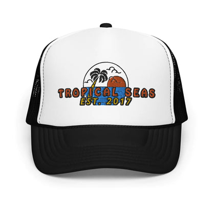 Palm Paradise Foam Trucker Hat: Embrace the Laid-Back Palm Tree Design!