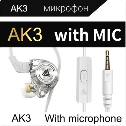 QKZ AK3 Wired In-Ear Stereo Earphones