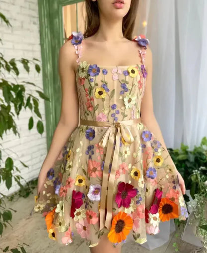 Women's 3D Flower Embroidery Dress