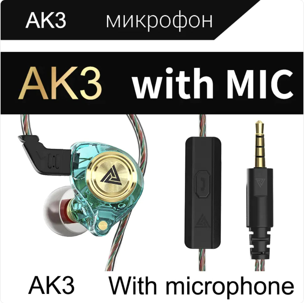 QKZ AK3 Wired In-Ear Stereo Earphones