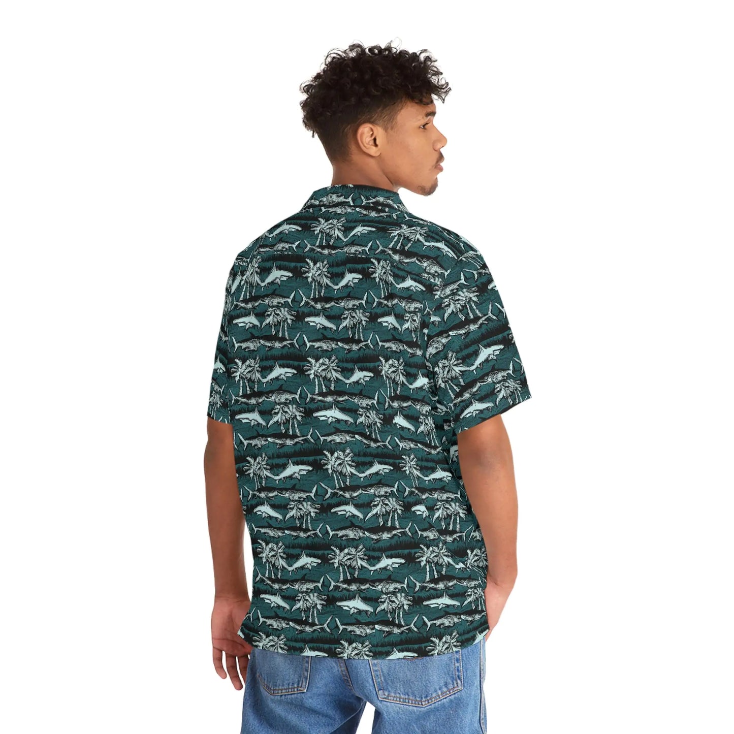 Men's Vintage Chalk Shark Hawaiian Shirt