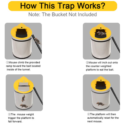 Mouse Rat Trap Flip & Slide Mouse Trap Bucket Catcher Mousetrap Slide Bucket Lid