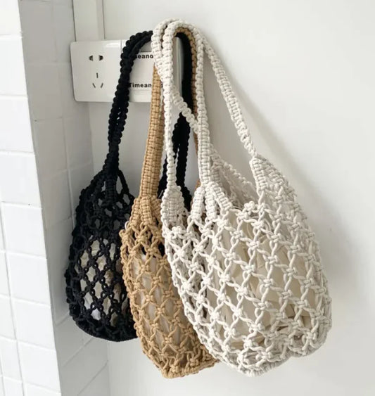 Cotton Mesh Shoulder Bag